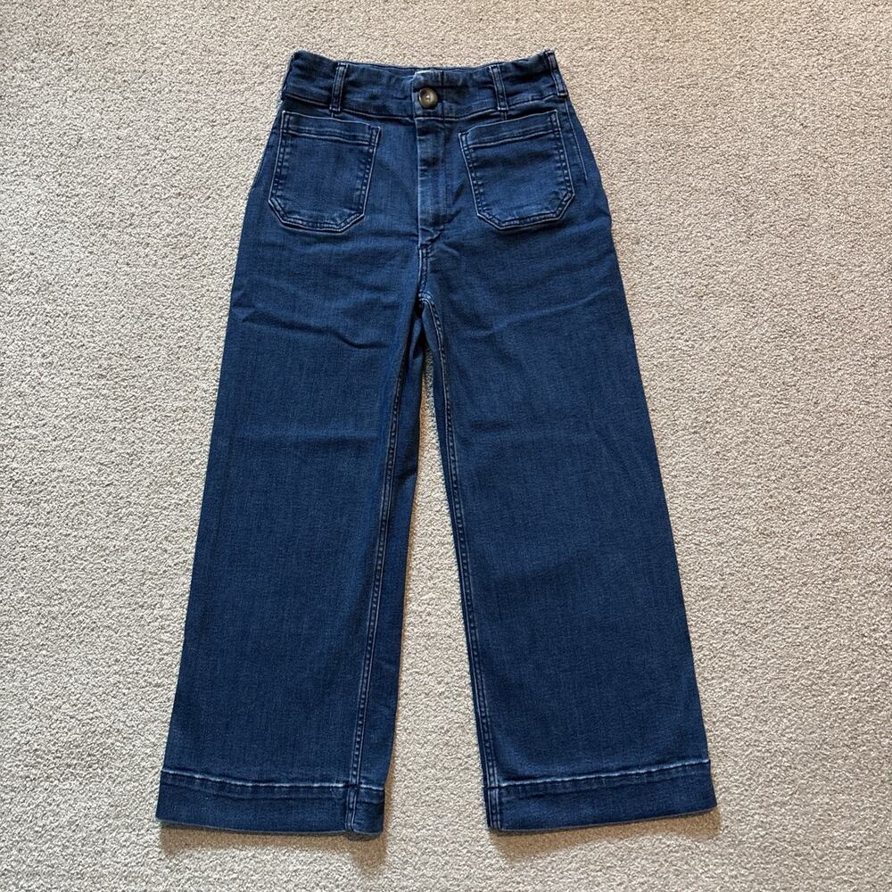 Maeve The Colette Women's Dark Wash Wide-Leg High Rise Stretch Jeans 27P